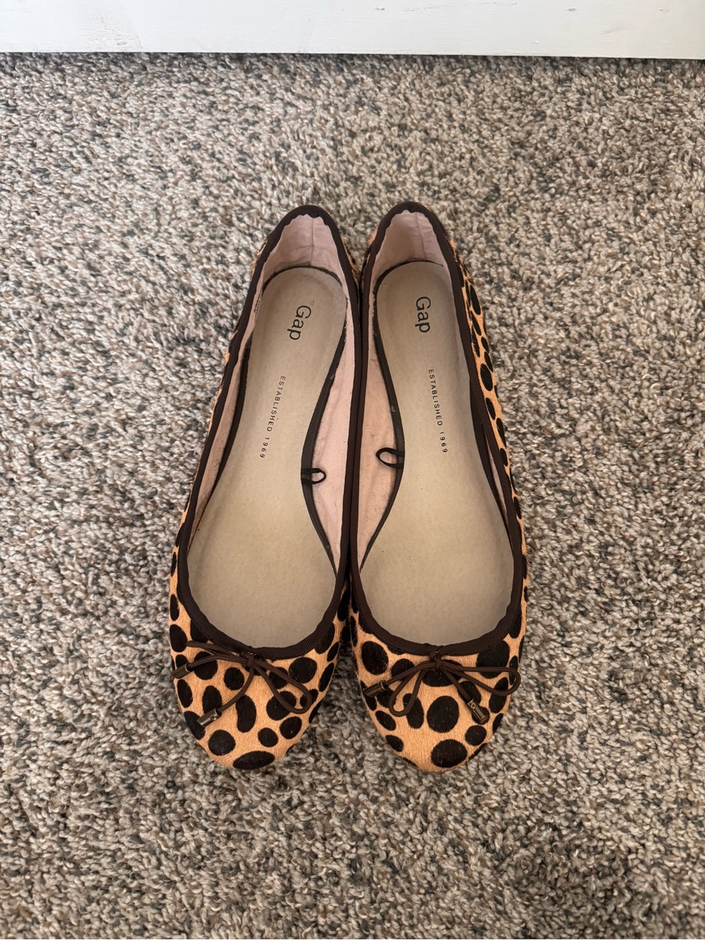 GAP Leopard Print Ballet Flats in Tan and Black